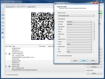 Screenshot of the application Barcode Studio - #1