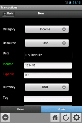 Screenshot of the application InEx Finance - #4
