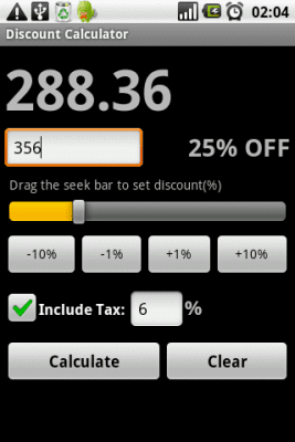 Screenshot of the application Infolife Discount Calculator - #1