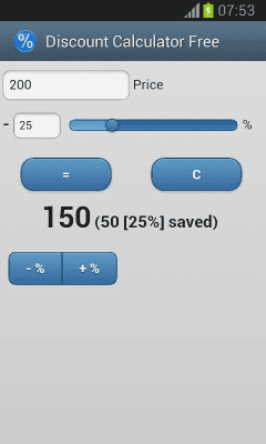 Screenshot of the application Discount Calculator Free - #2