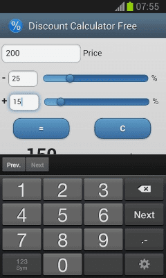 Screenshot of the application Discount Calculator Free - #3
