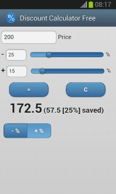 Screenshot of the application Discount Calculator Free - #4