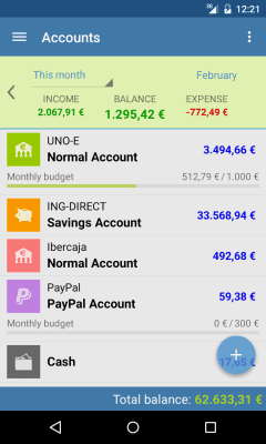 Screenshot of the application Evermoney - #1