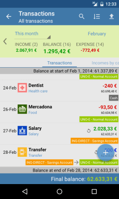 Screenshot of the application Evermoney - #4