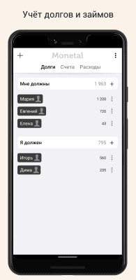 Screenshot of the application Monetal - #5