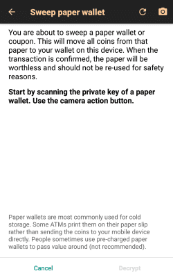 Screenshot of the application Bitcoin Wallet - #5
