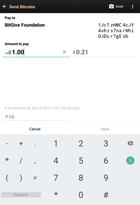 Screenshot of the application Bitcoin Wallet - #11