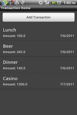 Screenshot of the application Group Expenses - #4