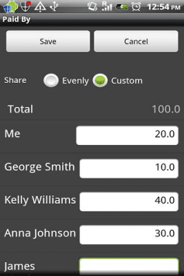 Screenshot of the application Group Expenses - #6