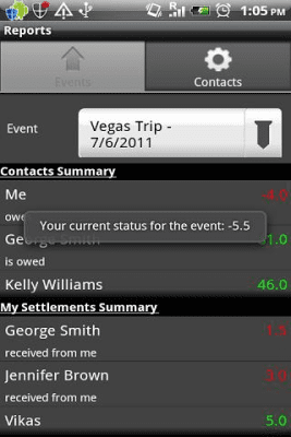 Screenshot of the application Group Expenses - #8