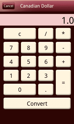 Screenshot of the application MyCurrency - #3