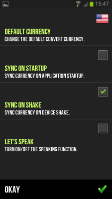 Screenshot of the application Talking Currency Converter - #4