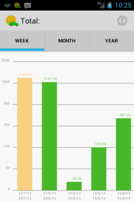 Screenshot of the application Car cost accounting - #5