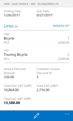 Screenshot of the application Dynamics NAV - #4