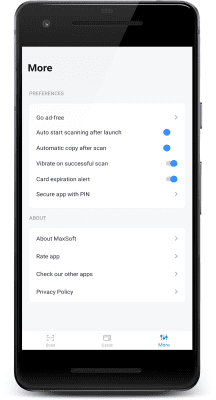 Screenshot of the application Contactless Credit Card Reader - #7