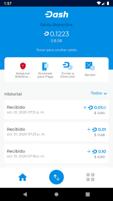 Screenshot of the application Dash Wallet - #1