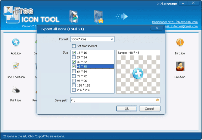 Screenshot of the application Free Icon Tool - #1