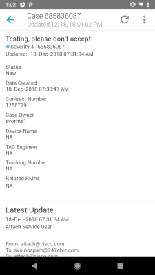 Screenshot of the application Cisco Technical Support - #3