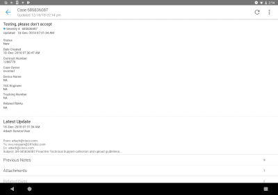 Screenshot of the application Cisco Technical Support - #15