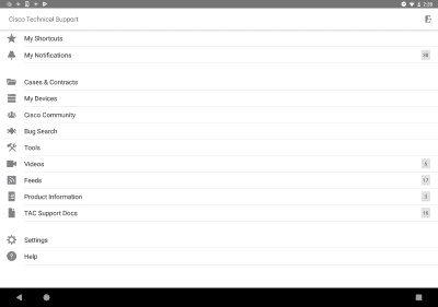 Screenshot of the application Cisco Technical Support - #16