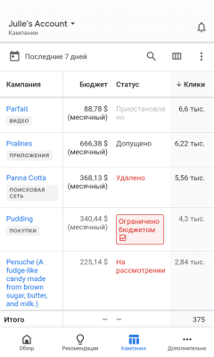 Screenshot of the application Google Advertising - #3