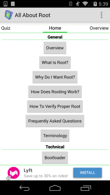 Screenshot of the application Root for Android - All About - #1