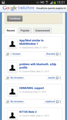 Screenshot of the application AskAndroid - #1