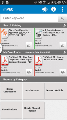 Screenshot of the application Cisco Partner Education - mPEC - #1