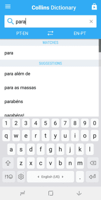 Screenshot of the application EnglishPortuguese Mini Dictionary - #2