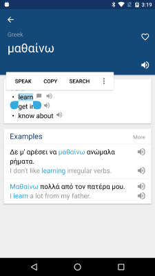 Screenshot of the application Greek English Dictionary - #1