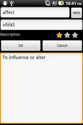 Screenshot of the application UWord - Dictionary - #3