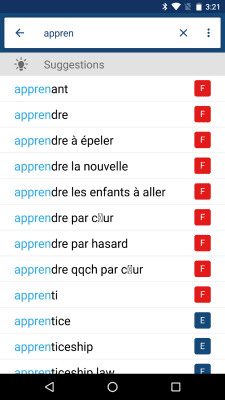 Screenshot of the application French English Dictionary - #1