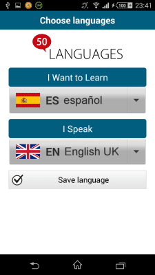 Screenshot of the application Spanish 50 Languages - #2