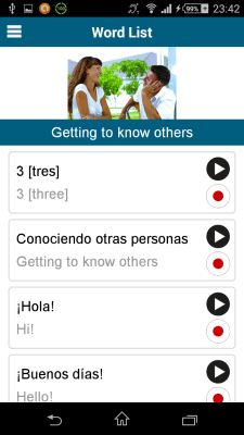 Screenshot of the application Spanish 50 Languages - #4