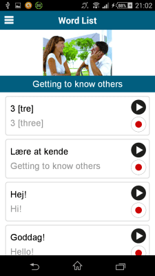 Screenshot of the application Danish 50 languages - #4