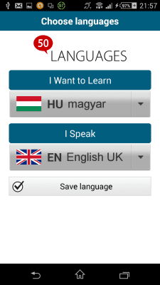Screenshot of the application Hungarian 50 languages - #2