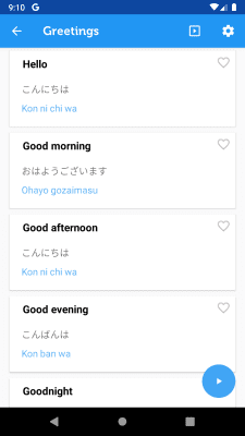 Screenshot of the application Learn Japanese Phrasebook - #2