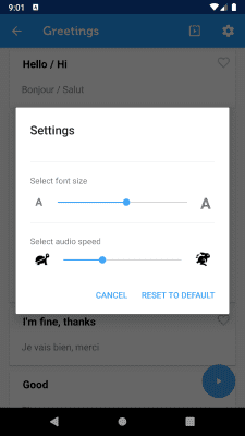 Screenshot of the application Learn French Phrasebook - #4