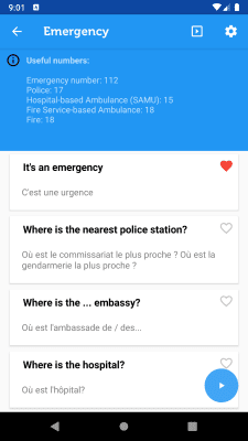 Screenshot of the application Learn French Phrasebook - #5