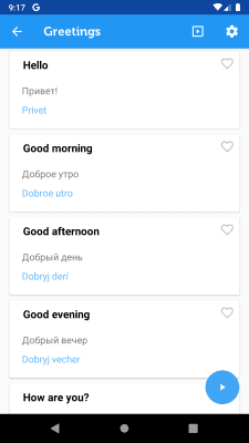 Screenshot of the application Learn Russian Phrasebook - #2