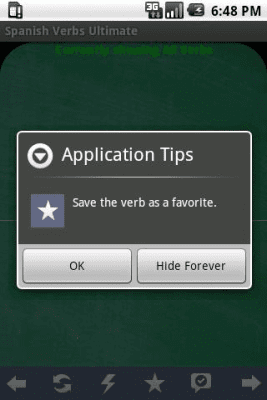 Screenshot of the application Spanish Verbs Pro Edition - #2