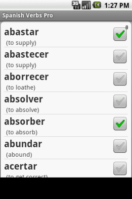 Screenshot of the application Spanish Verbs Pro Edition - #6