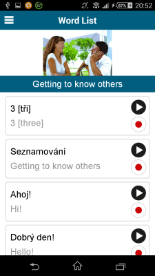 Screenshot of the application Czech 50 languages - #5