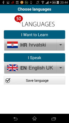 Screenshot of the application Croatian 50 languages - #2