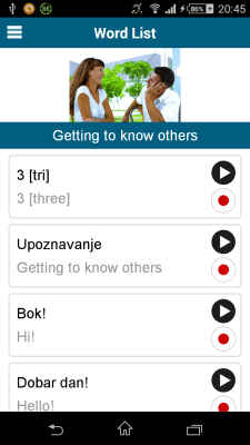 Screenshot of the application Croatian 50 languages - #4