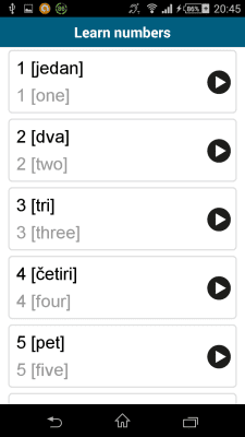 Screenshot of the application Croatian 50 languages - #6