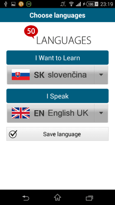 Screenshot of the application Slovak 50 languages - #1