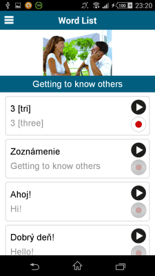 Screenshot of the application Slovak 50 languages - #3