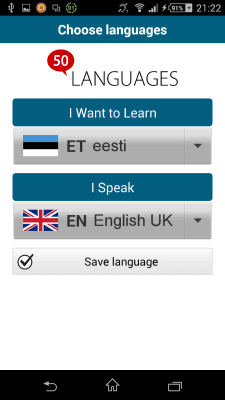 Screenshot of the application Estonian 50 languages - #2