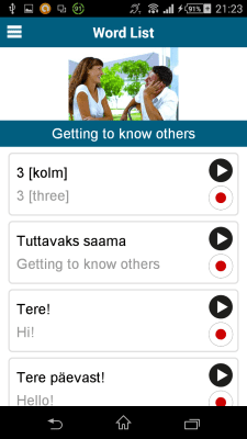 Screenshot of the application Estonian 50 languages - #5